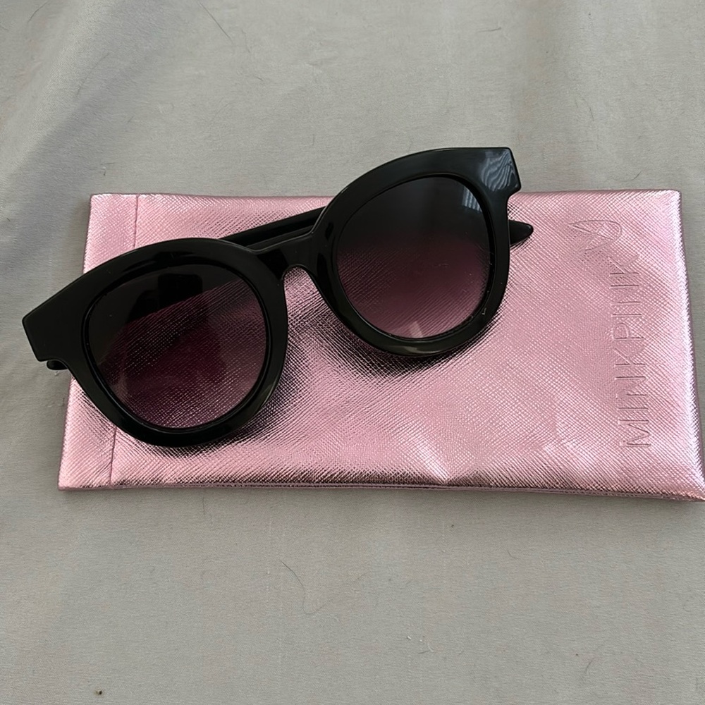 MINKPINK Black Sunglasses with Purple Gradient Lenses